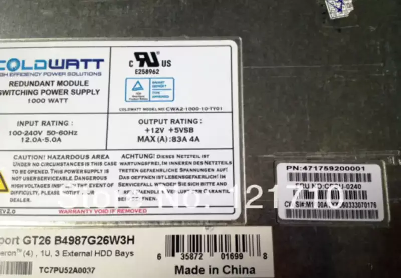 TYAN電源tyan CPSU-0240 471759200001 1000W産業用マザーボード