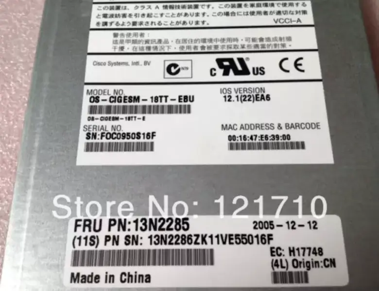 IBM HS20 産業用マザーボード用 IBM ギガビット・イーサネット・スイッチ・モジュール 13N2285 13N2286 OS-CIGESM-18TT-EBU