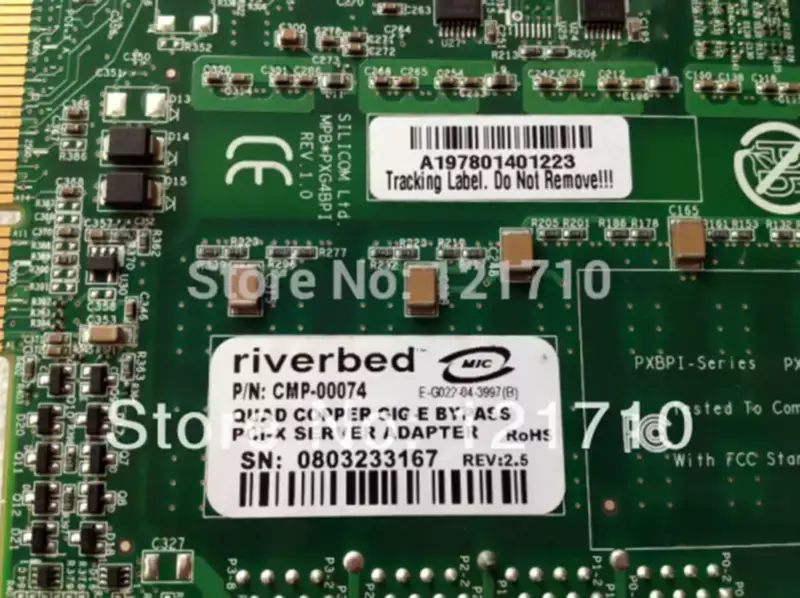 Silicom RiverBed QUAD COPPER GIG-E BYPASS PCI-X SERVER ADAPTER CMP-00074 産業用マザーボード