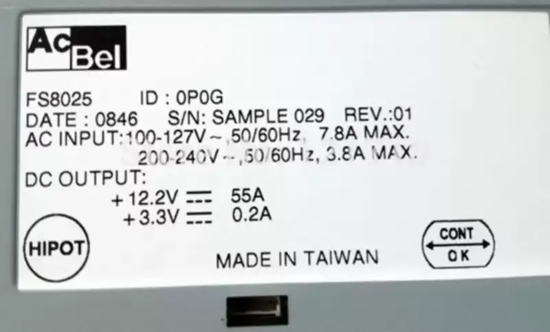 Acbel の電源の acbe FS8025-0P0G 675W 保証 2 か月のの産業マザーボード