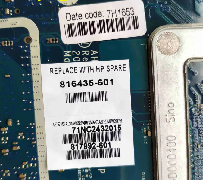 HP 816435-001 816435-501 816435-601 LA-C701P I3-4005U マザーボード
