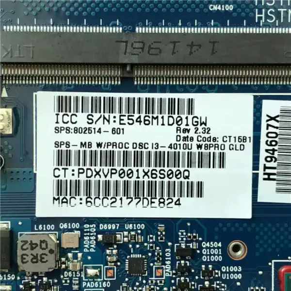 HP EliteBook 840 850 G1 6050A2559101-MB-A03 802514-601マザーボード