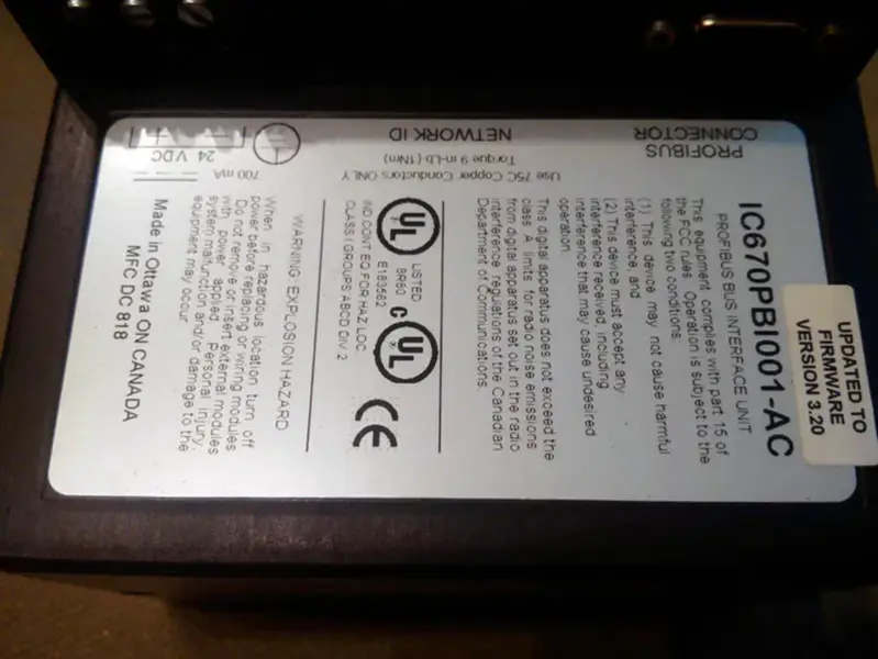 GE-ファナック IC670PBI001-AC