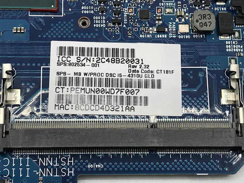 HP 836094-001 836094-501 836094-601 DAX1BDMB6F0 マザーボード