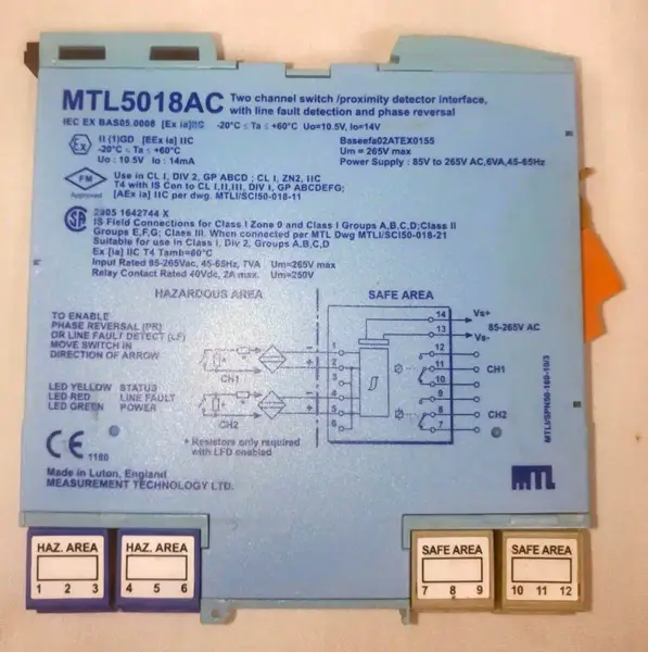 MTL 5018AC スイッチ
