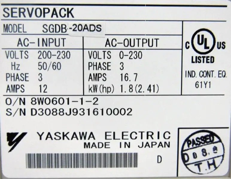 安川電機 SGDB-20ADS