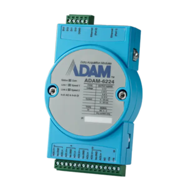 アドバンテック ADAM-6224-AE 4チャンネル絶縁アナログ出力 Modbus TCPモジュール