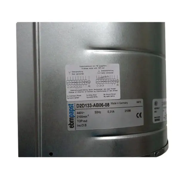 EBM PAPST 210W 0.31A D2D133-AB06-08 の二重入口の遠心ファンのキャビネットの冷却
