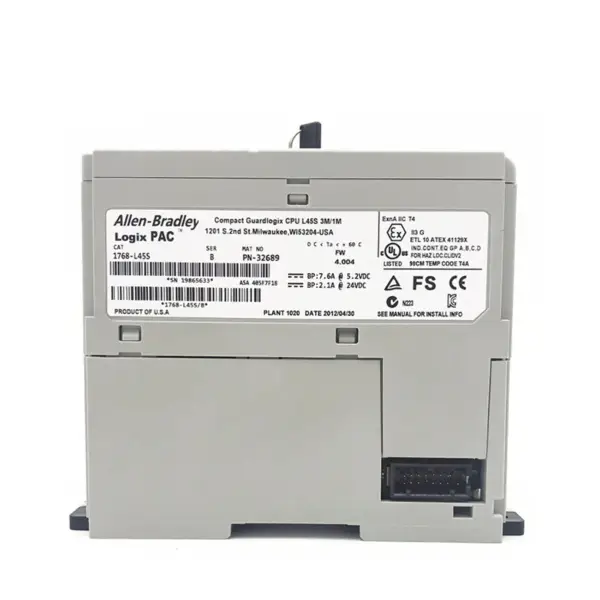 ベストプライス PLC Allen Bradley Compact Guardlogix Cpu L45S 3M/1M 1768-L45S