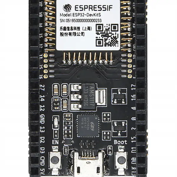 ESP32-DevKitS(-R)は2つのボード名を組み合わせたものです：ESP32-DevKitSとESP32-DevKitS-Rです。モジュールをマウントすると、ESP32-DevKitS