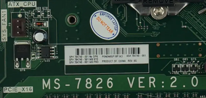 HP 810-460 MS-7826 V2.0 784740-001 784740-501 784740-601 マザーボード