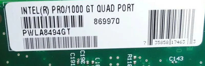 Intel PRO/1000 GT クアッドポート・サーバー・アダプター PWLA8494GT 82546GB
