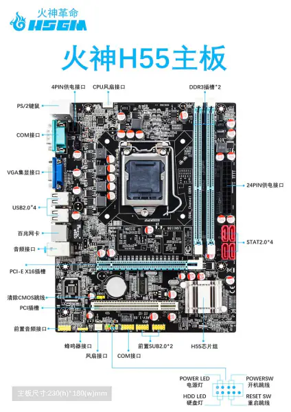 Hsgm H55 のマザーボードのデスクトップ コンピュータ デスクトップのマザーボードの Lga 1151 の CPU ソケットのマザーボード