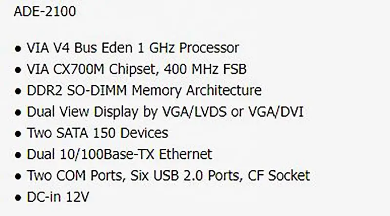 Ade-2100 1gb記憶の上限の産業制御マザーボードはマザーボード3.5を埋め込んだ