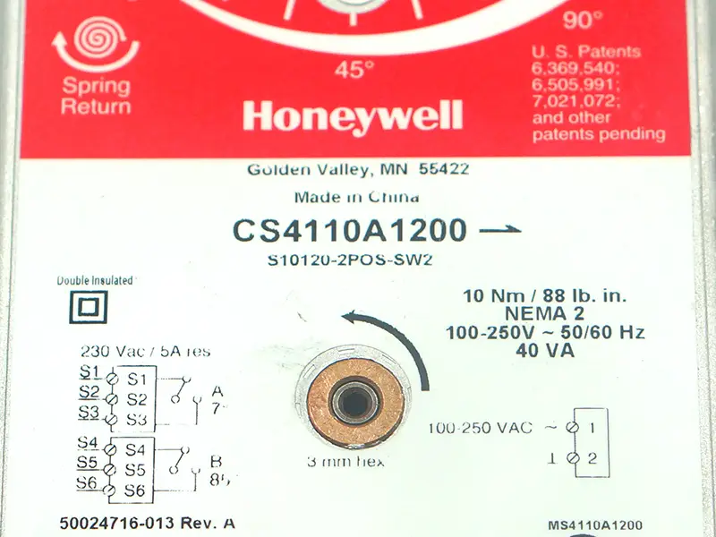 ハネウェル CS4110A1200 ダンパーバルブアクチュエーター