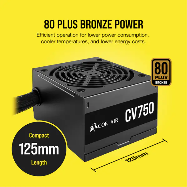 Cors の空気力 PC の電源 Cv750 750w Atx の高い電源 80plus の低雑音ファン Rps0146