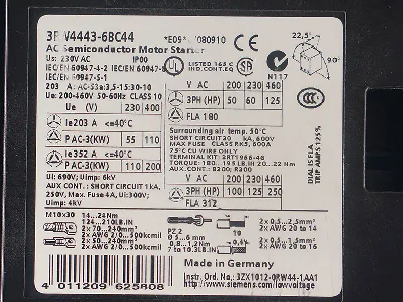 SIEMENS 3RW4443-6BC44 ソフトスタータ