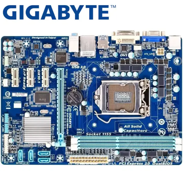 ギガバイトGA-H61MA-D2VデスクトップマザーボードH61ソケットLGA 1155 i3 i5 i7 DDR3 16G uATX