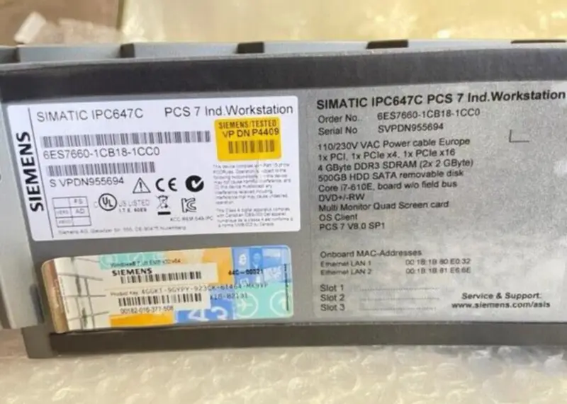 SIEMENS Simatic IPC647CラックPC 6ES7660-1CB18-1CC0