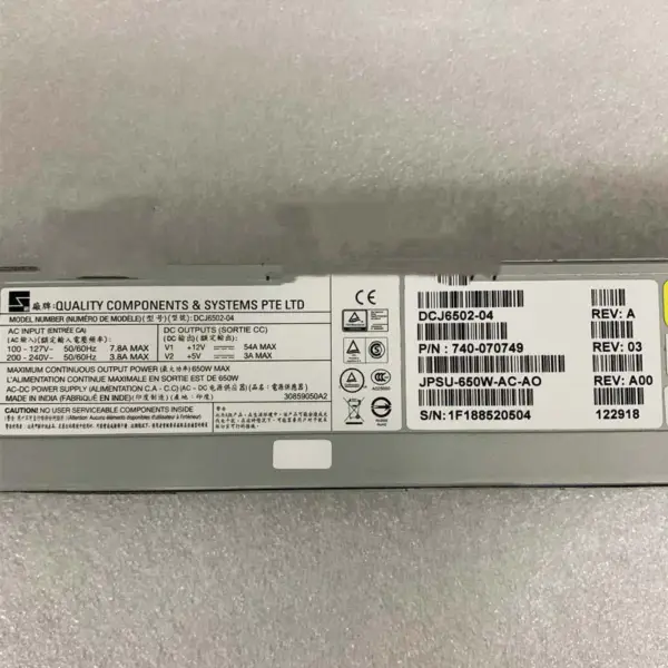 ジュニパーJpsu-650w-ac-ao Mx204 AC電源
