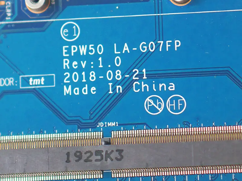 HP 15-DA 15T-DA EPW50 LA-G07FP L68087-601 L68087-501 L68087-001 マザーボード SRGP5 I3-10110U DDR4
