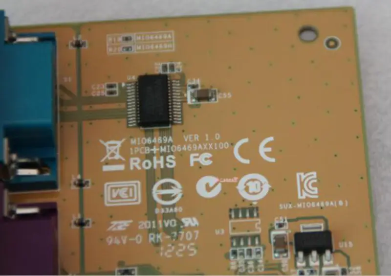 Sunix MIO6469A シリアルパラレルPCI-eカードRS232 LPT1マザーボード