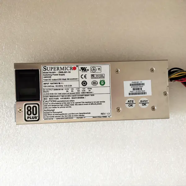 Supermicro 1U 200W電源 PWS-201-1H