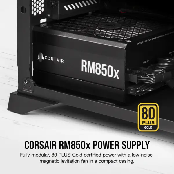 Cors の空気電源装置 Psu Rm850x 850w の金の証明の完全なモジュール ファンの開始停止理性的な航跡 Rps0124