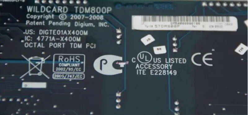 Digium TDM800Pマザーボード