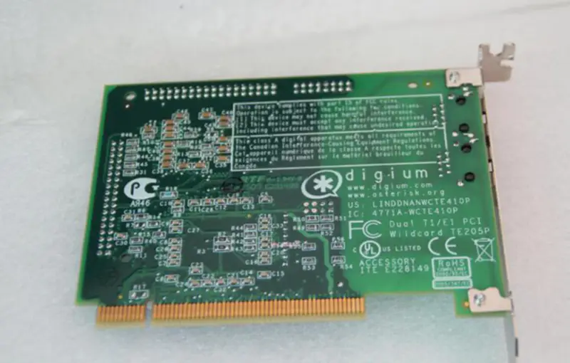 Digium Wildcard TE205P デュアルポートISDN PCIカード 産業用マザーボード
