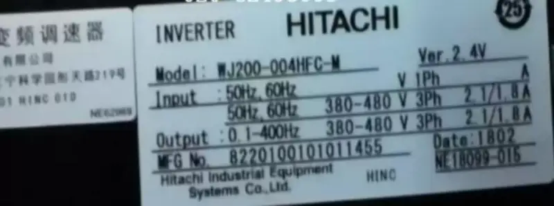 日立インバータ WJ200-004HFC-M 0.4KW 新品