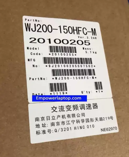 日立インバータWJ200-150HFC-M 15KW 新品