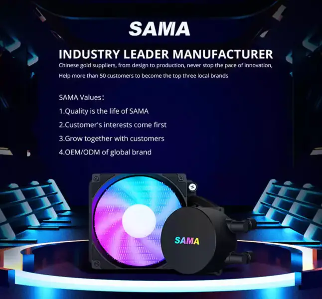 Sama 120mm の温度ゲームのコンピュータ液体のクーラーが付いている冷却装置 Cpu Liquido Intel Cpu のクーラー