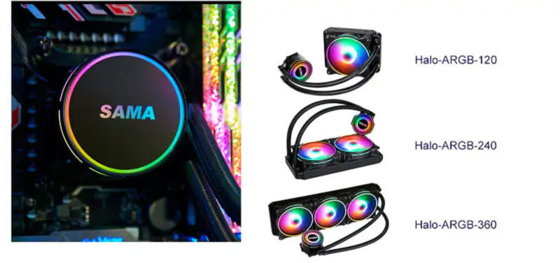 Sama 120mm のラジエーター虹の PC 皿 Cpu Rgb の液体クーラー ブロック コンピュータ Cpu 水クーラー