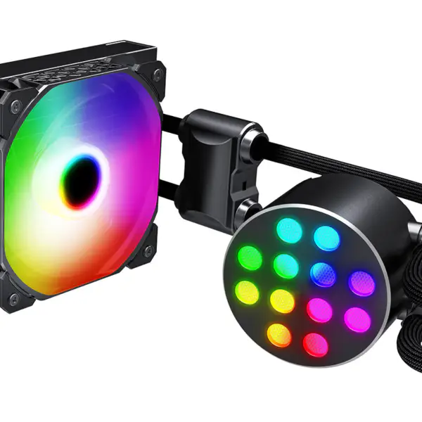 低雑音ポンプが付いている Sama 12cm Aio Cpu のクーラーのラジエーターの銅の表示水液体の冷却 Pc Cpu のクーラー Rgb の白熱