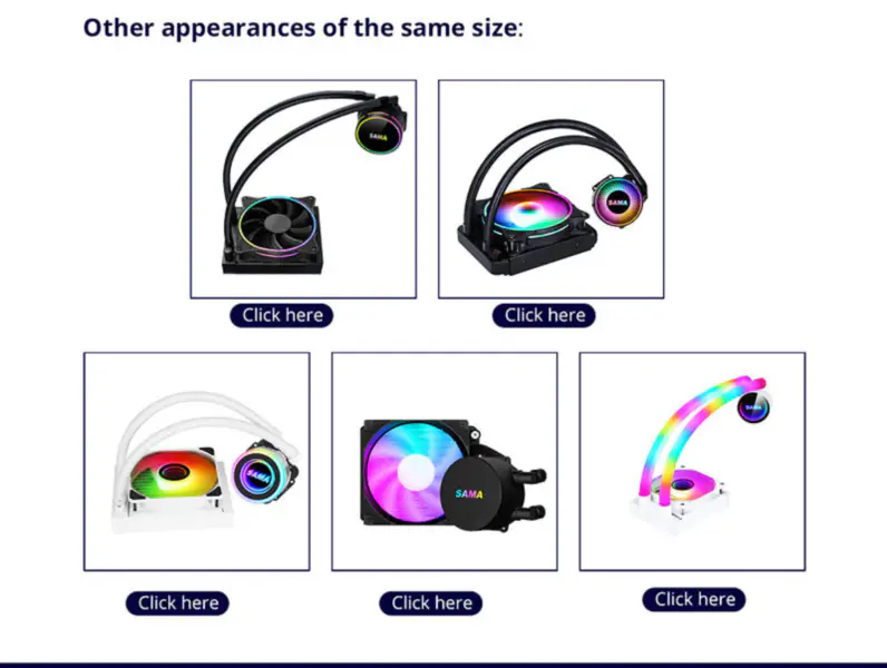 低雑音ポンプが付いている Sama 12cm Aio Cpu のクーラーのラジエーターの銅の表示水液体の冷却 Pc Cpu のクーラー Rgb の白熱