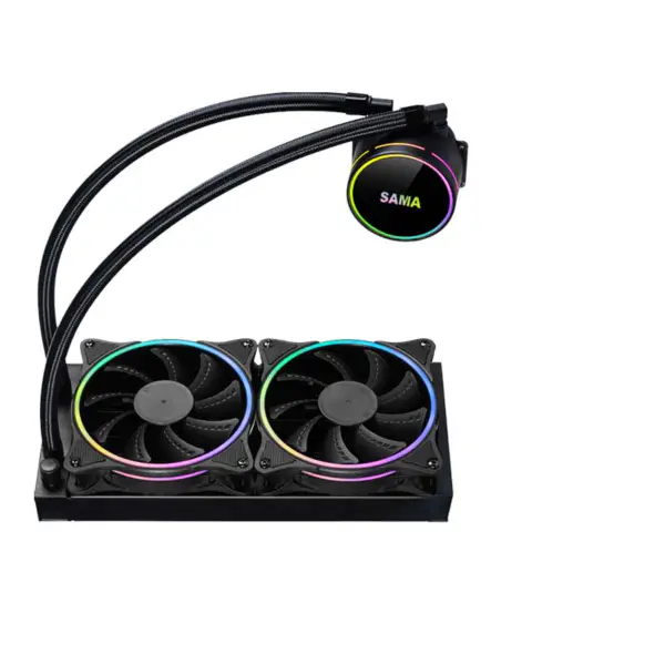 Sama 24cm Aio Cpu のクーラーのラジエーターの銅水液体の冷却 Pc Cpu のクーラーの Rgb の白熱