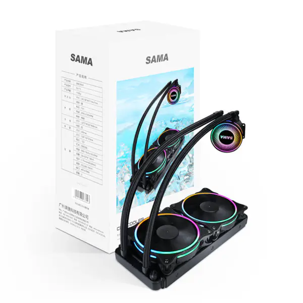 Sama 24cm Aio Cpu のクーラーのラジエーターの銅水液体の冷却 Pc Cpu のクーラーの Rgb の白熱