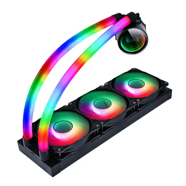 Pc の箱の冷却のための Sama 360 Lga1200 Lga1700 Lga 2011 の黒い Watercooling Pc のクーラー Watercoole Cpu の冷却水脱熱器システム