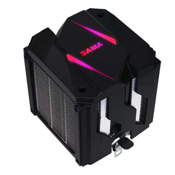 Sama 9cm の二重タワーの空冷装置カスタマイズ可能な Argb の上カバー Cpu のラジエーター黒/銀小さいしかし強力な Cpu の空冷装置