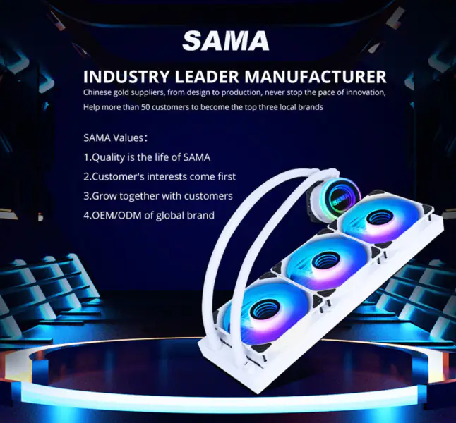 Sama Aio Cpu 360mm のラジエーターの白い黒の脱熱器液体 Rgb のクーラーの Cpu Pc コンピュータ プロセッサ水冷のラジエーターの PC の賭博