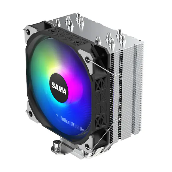 115x/1366/1200/2011/2066/1700 の空気クーラーを冷却する Sama Am4 Am5 Cpu の空気クーラー 5 の電気版のヒート パイプ プロセッサ