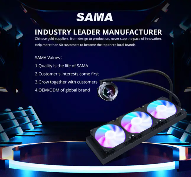 温度表示が付いている Sama Argb 360mm Intel Amd Aio のクーラー水冷 Cpu の水クーラー