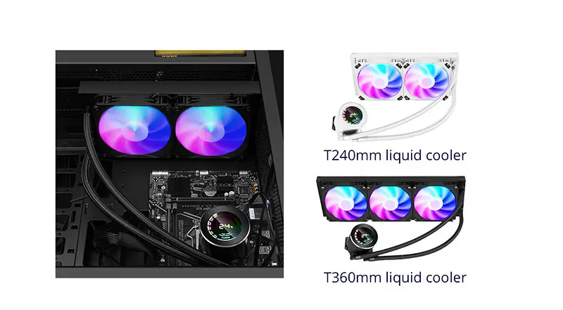 温度表示が付いている Sama Argb 360mm Intel Amd Aio のクーラー水冷 Cpu の水クーラー