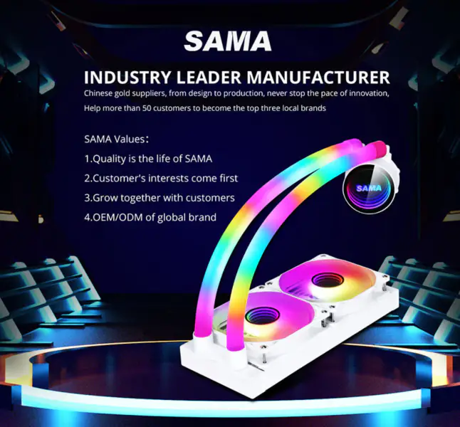 インテル Amd のための 1 つの Cpu 水冷の Cpu の液体クーラーに付き Sama Argb の無限ミラーのファン 240mm の銅のラジエーターすべて
