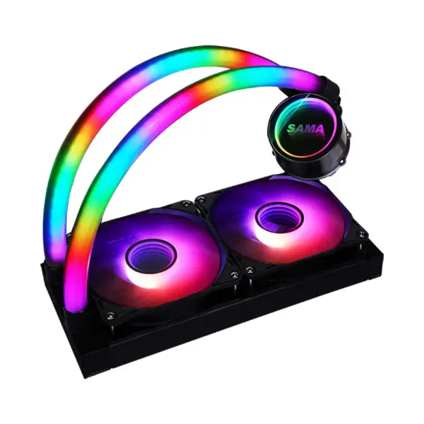 Sama Custom Argb Pipes 240 Rainbow Addressable Rgb Aio Cpu Water Liquid Cooling Fan Radiator Block Plate Kit System