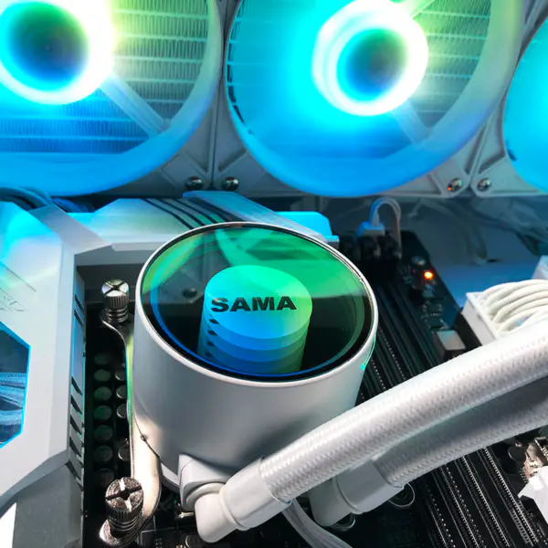 サマ240ホワイト無限ミラーデザインレインボーアドレス対応Rgb Aio Cpu水冷ファンラジエーター