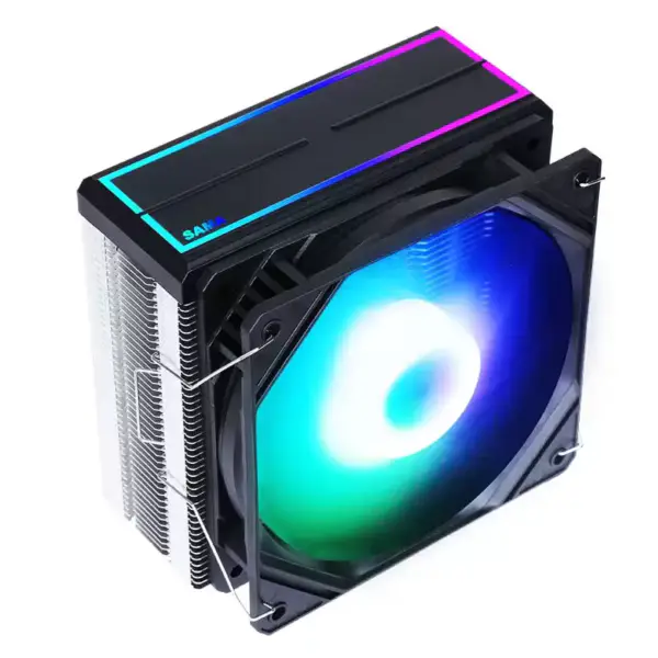 Sama の白い虹 Rgb のゲーム コンピュータの冷却ラジエーターのヒート パイプのプロセッサの空冷 Cpu の空気クーラー 4 銅の管が付いている