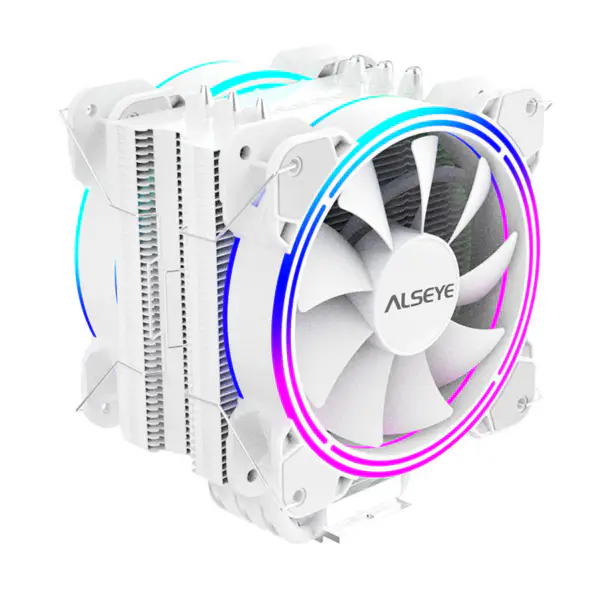 Alseye 6パイプ120mmヒートシンクデュアルファンArgb CPUファンクーラー