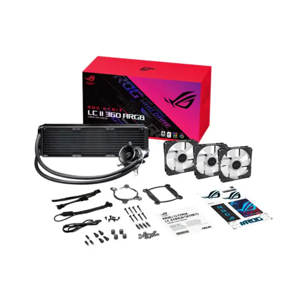 AsUs Rog Strix Lc Ii 360 Argb 3ファン内蔵水冷ラジエーター 第12世代CPU Asetek 7th Pwm Dc Cpu Cooling Argb Fan